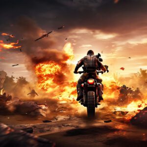 create a 3d pubg wallpaper featuring an intense battle scene with players in the final circle PUBG Wallpaper 3D