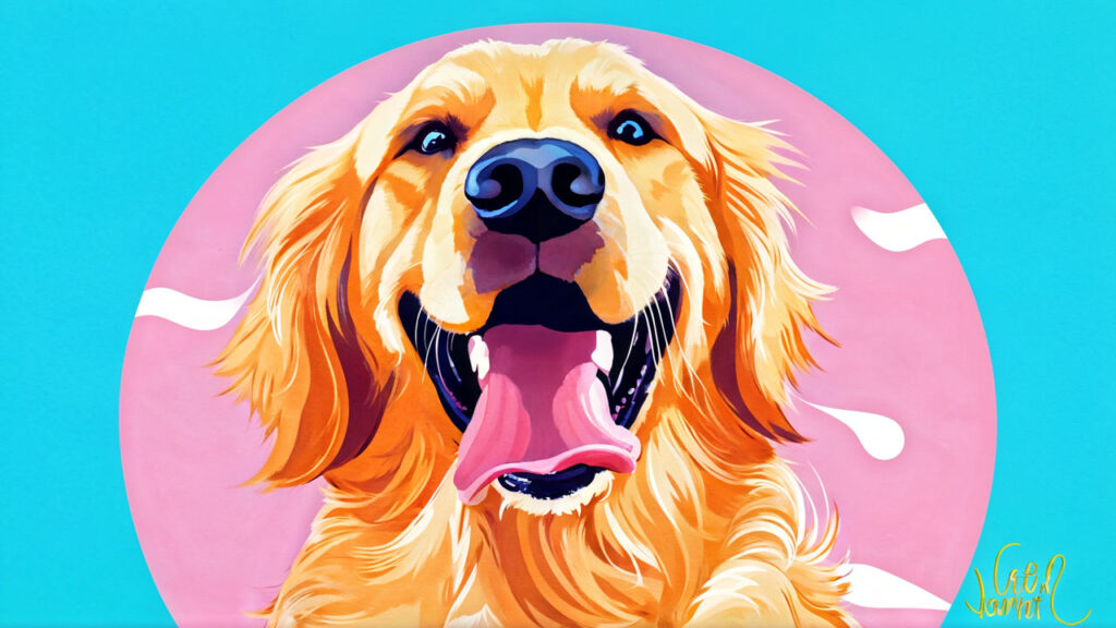 7a239075f2724f18b7beb4e3f62a59ce Design a funny pfp for Instagram with a dog making a silly face with its tongue out.