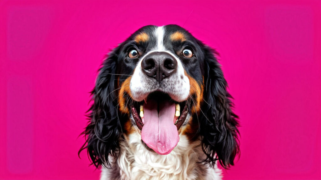 instagram profile picture dog with tongue lolling out in a humorous expression eyes wide and amusi 2 Design a funny pfp for Instagram with a dog making a silly face with its tongue out.