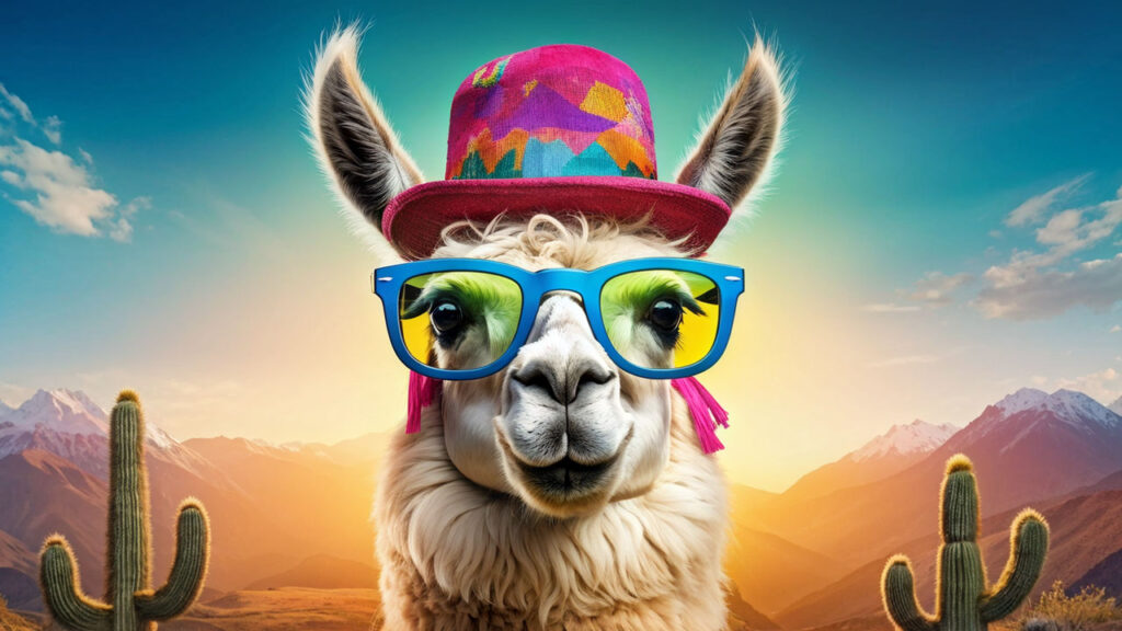 instagram profile picture of a llama wearing an eccentric hat donning stylish glasses positioned a 3 1 Illustrate a funny pfp for Instagram showing a llama with a quirky hat and glasses