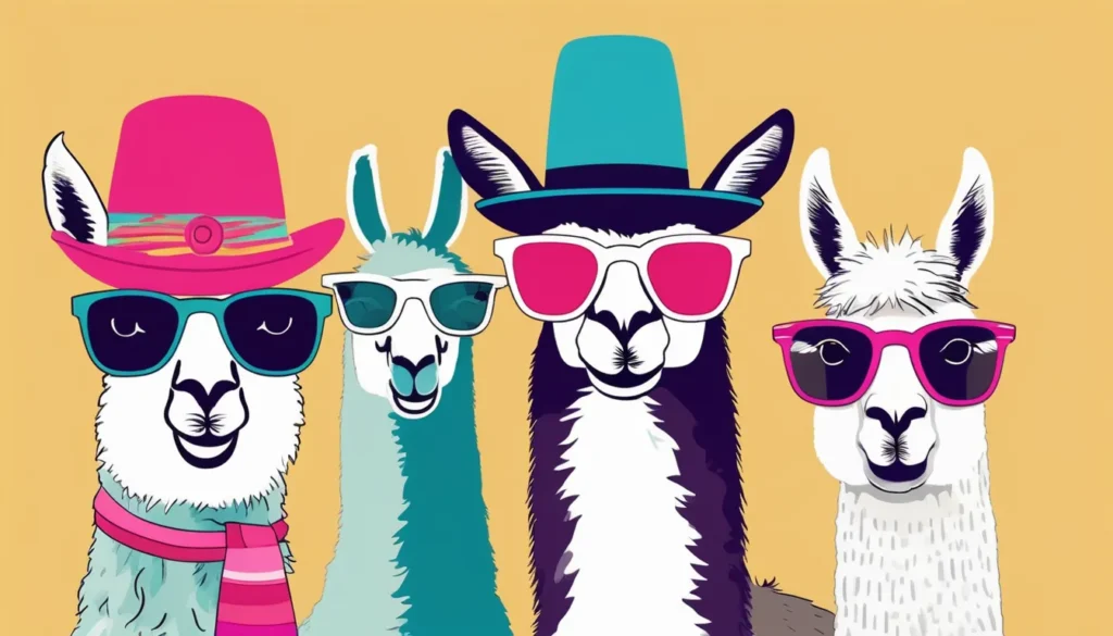 pixlr image generator 06b65a7e 0da4 4ba9 bbc0 38ad9a6dd861 Illustrate a funny pfp for Instagram showing a llama with a quirky hat and glasses