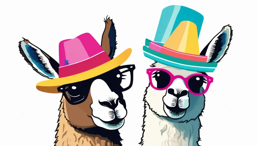 pixlr image generator 58f1e2f5 d2f3 4657 83ed 62cd12671c4d Illustrate a funny pfp for Instagram showing a llama with a quirky hat and glasses